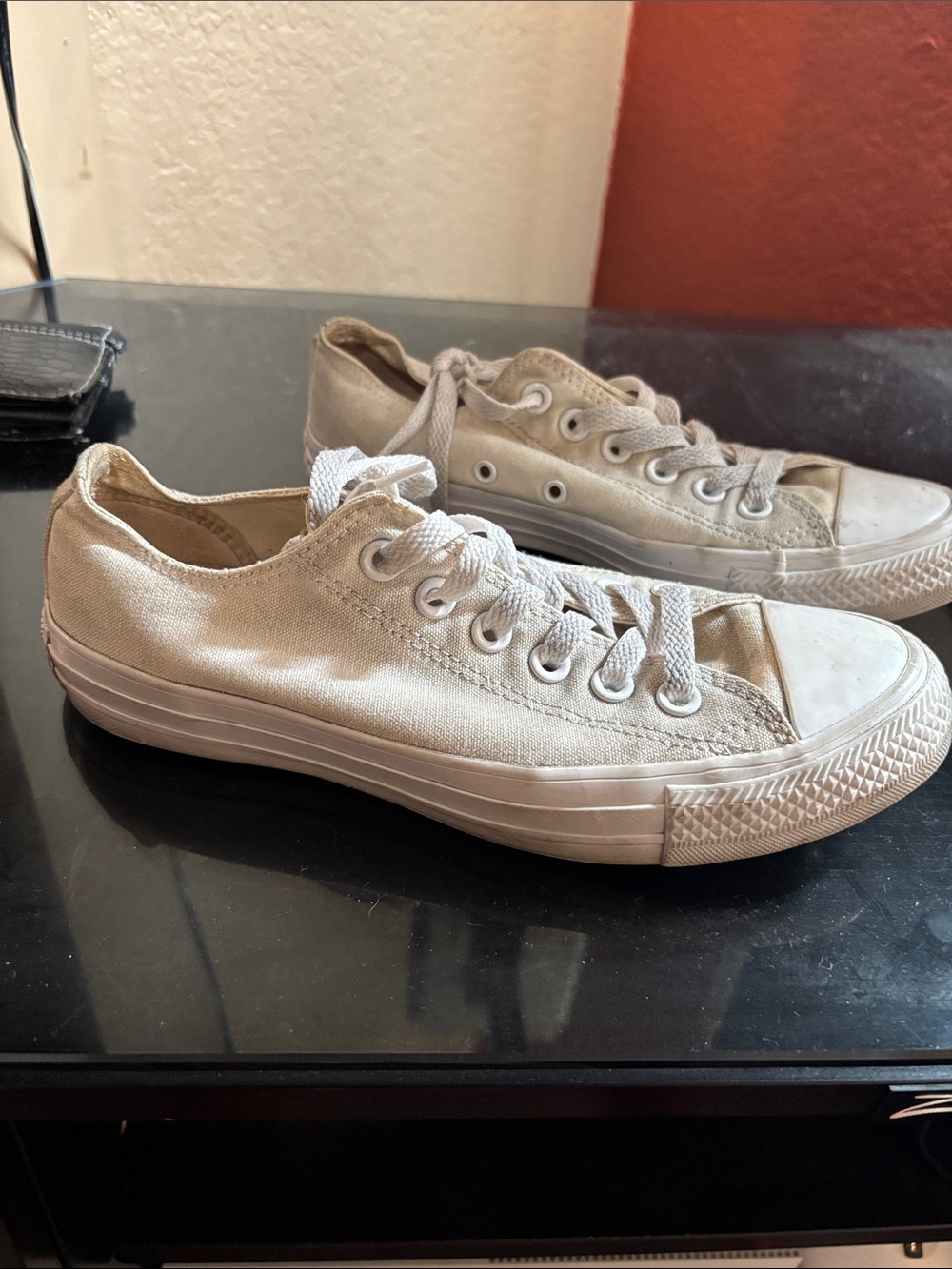 Classic Low-Top Canvas Sneakers in Off-White